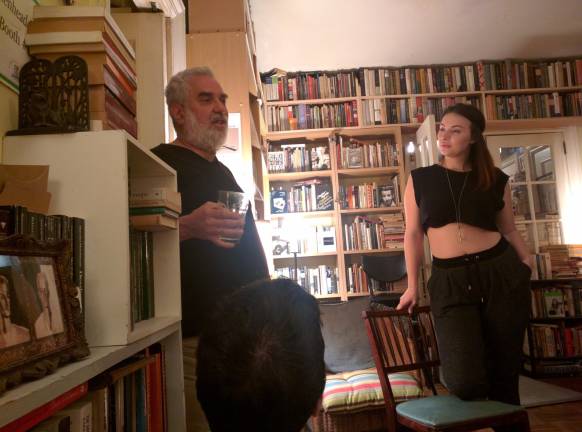 Michael Seidenberg in his apartment that for a time served as a bookstore. Photo courtesy of Daniel Karpantschof